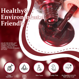 Major Dijit Quick Dry Nail Polish Pearl Wine Red swatch on nail