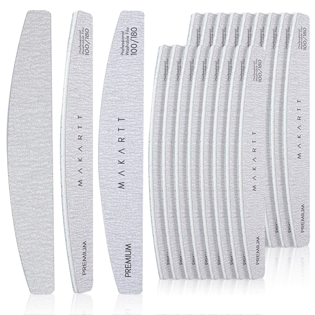 Makartt 100/180 grit nail files set of 20 in packaging
