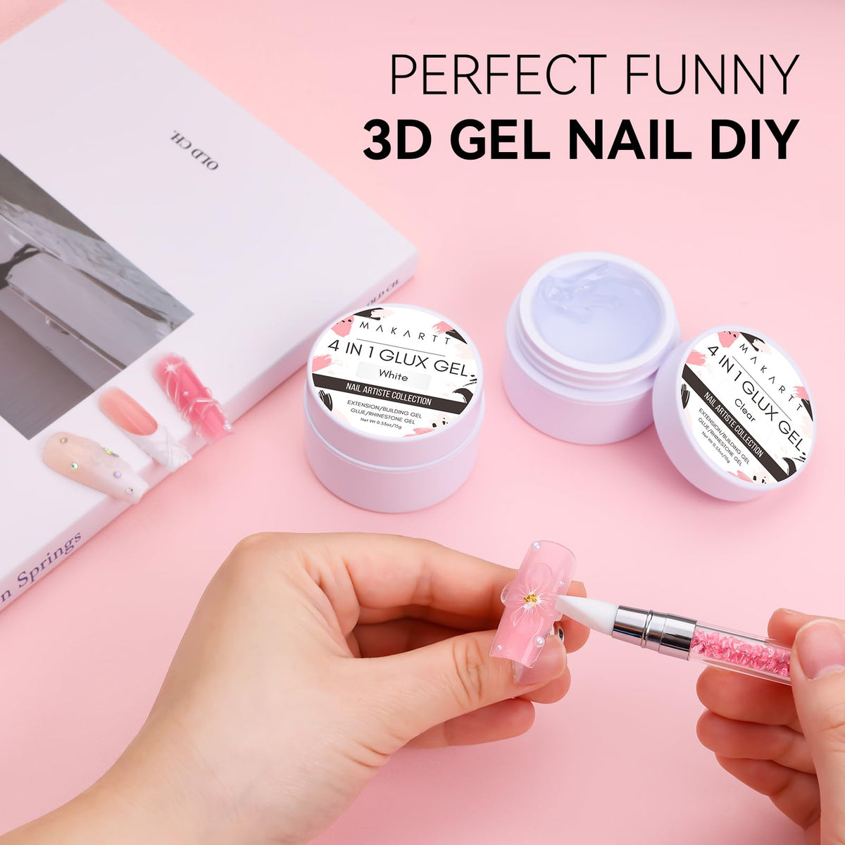 Makartt 3D Gel Nail Art Kit with tools and accessories