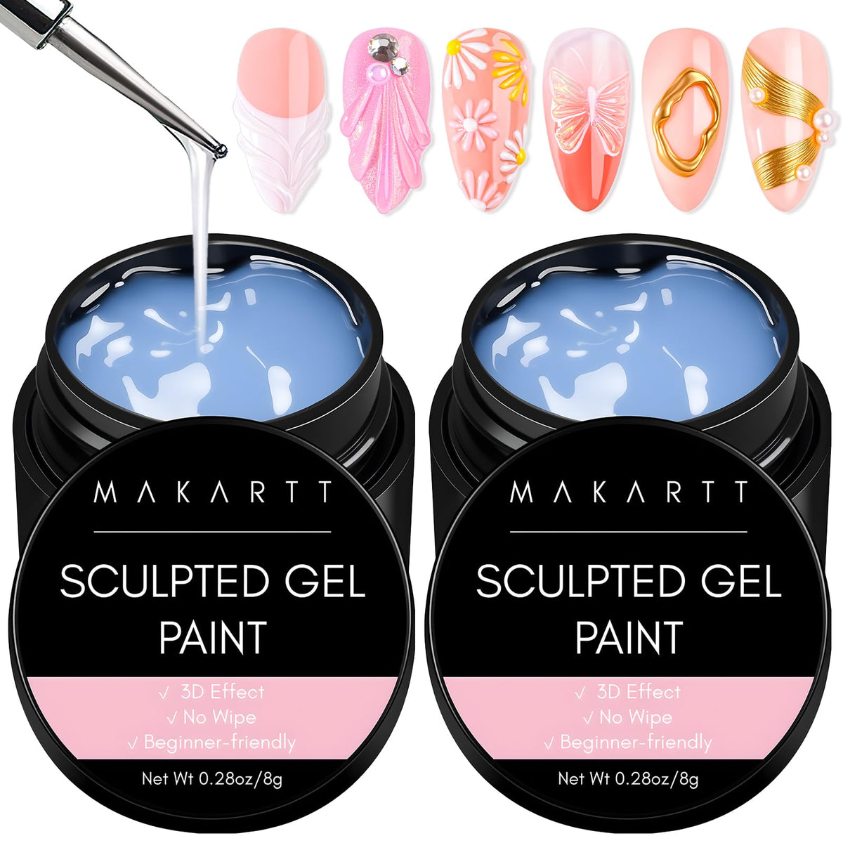 Makartt 3D Nail Art Gel clear sculpting gel front view