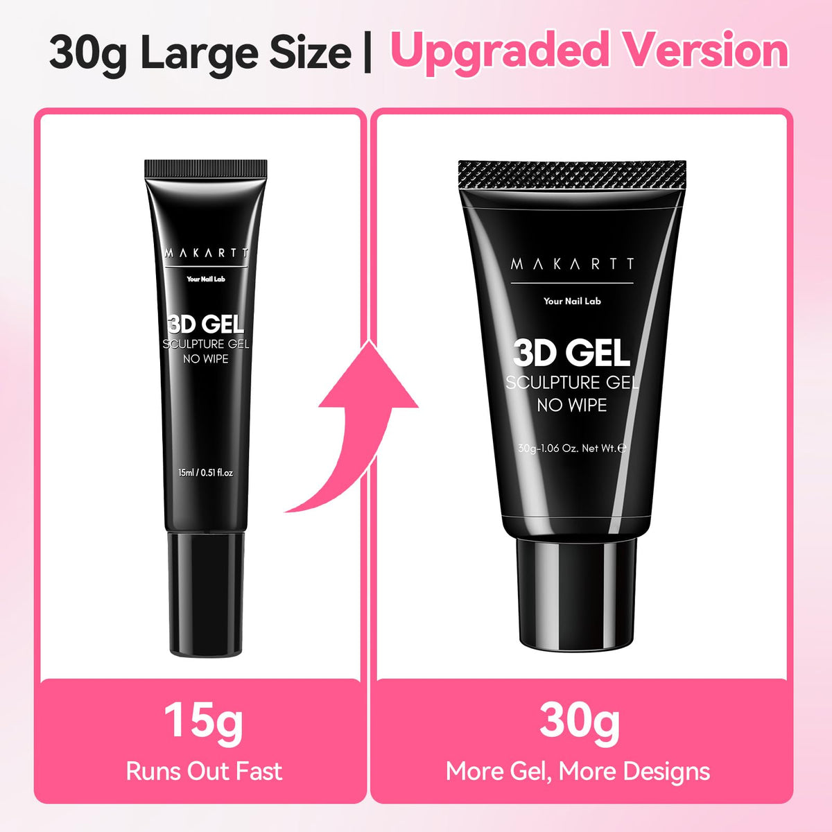 Makartt 3D Nail Gel 30g showing texture and consistency