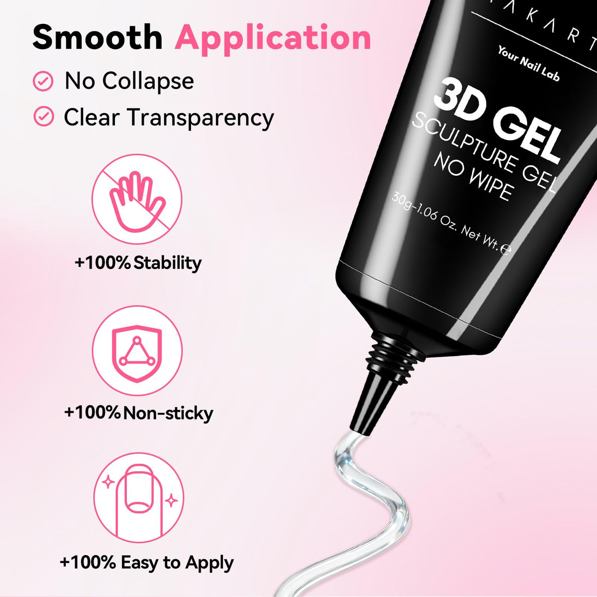 Makartt 3D Nail Gel 30g with various nail art accessories
