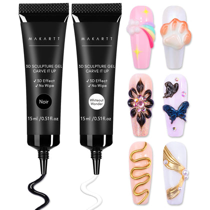 Makartt 3D Nail Gel Set front view with two tubes
