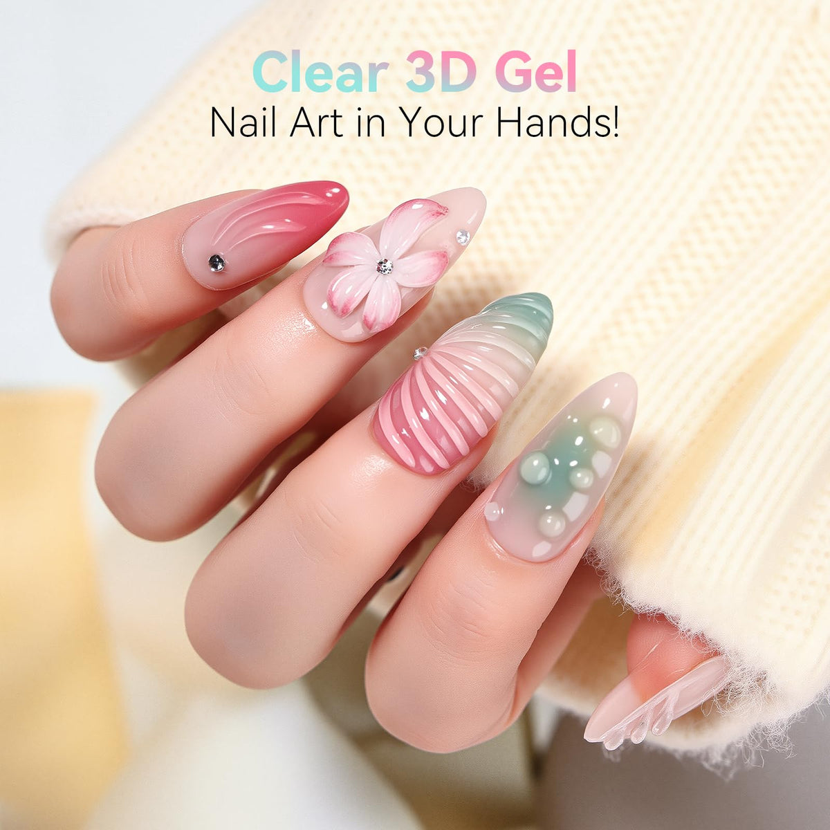 Makartt 3D Nail Gel tubes with decorative nail art