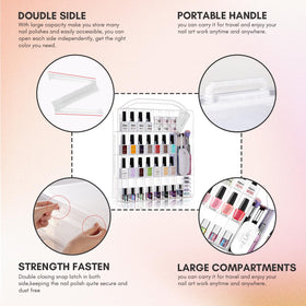 Makartt 60-Bottle Clear Gel Nail Polish Organizer Case side view
