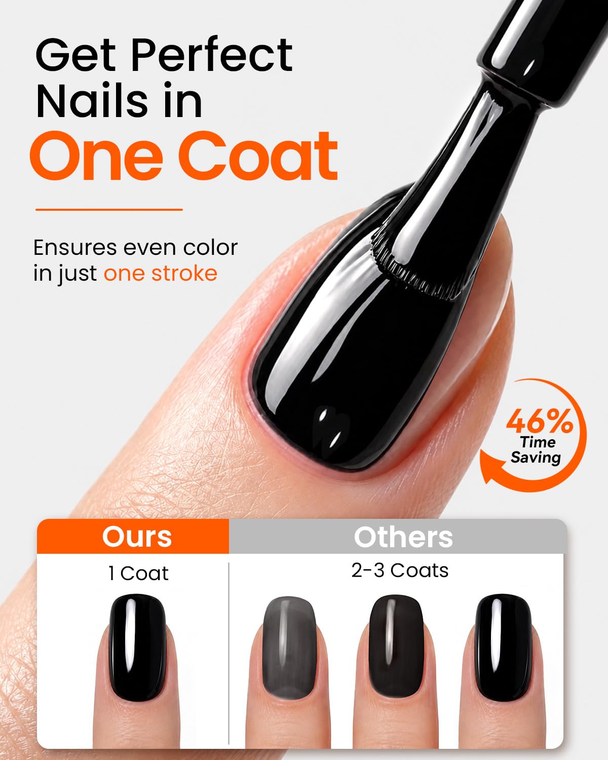 Makartt Black Gel Nail Polish brush close-up