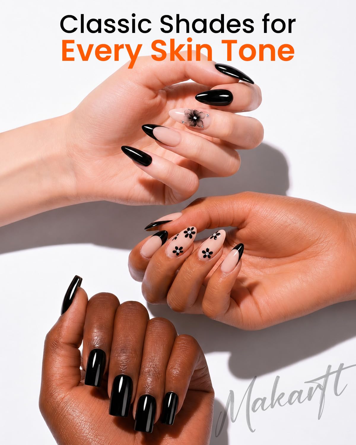 Makartt Black Gel Nail Polish on a nail palette