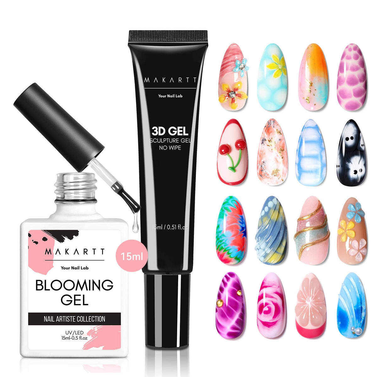 Makartt Blooming Gel & 3D Gel Nail Art Kit packaging front view