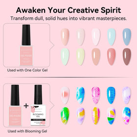 Makartt Blooming Gel Nail Polish 15ml clear bottle back view