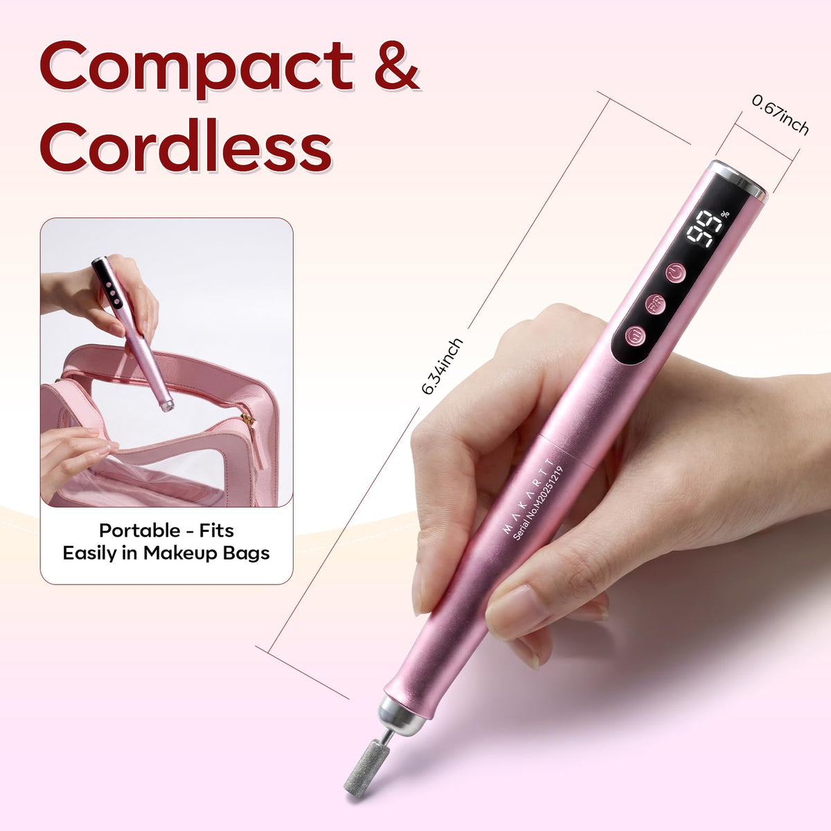 Makartt Cordless Nail Drill in charging position