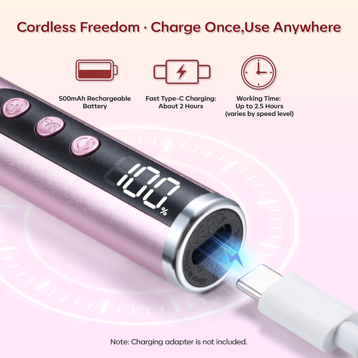 Makartt Cordless Nail Drill with various nail bits