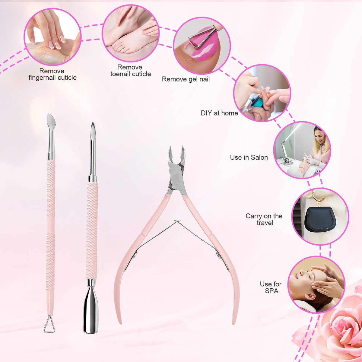 Makartt cuticle tools in protective case