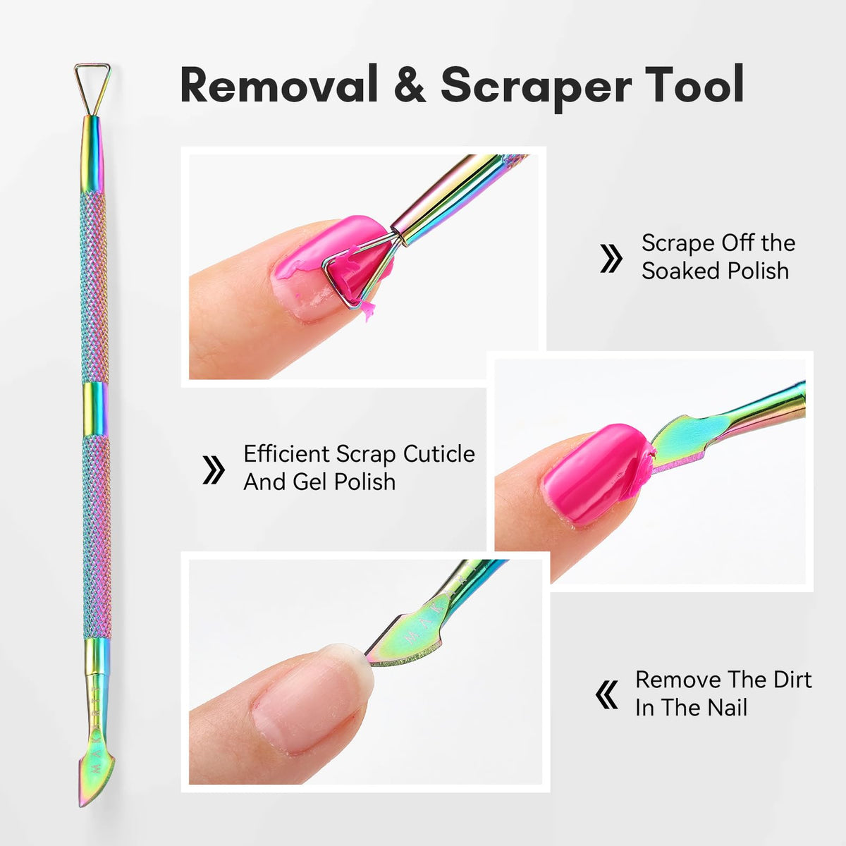 Makartt cuticle tools set with ergonomic handles
