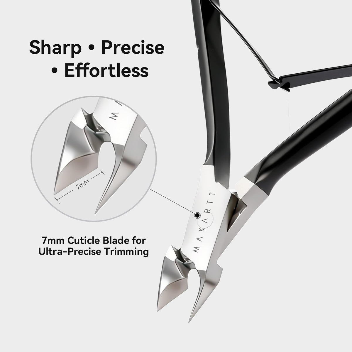 Makartt dual-end cuticle pusher showing spoon and pointed tips