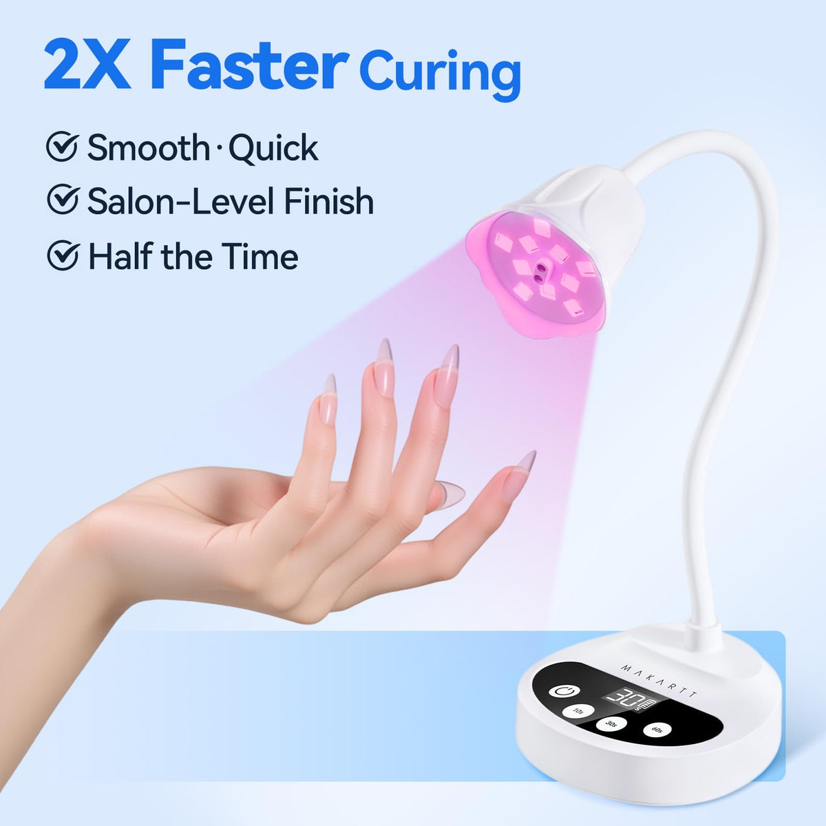 Makartt Flash UV LED Nail Lamp elegant flower design on vanity