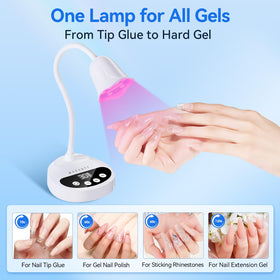 Makartt Flash UV LED Nail Lamp with Gel X tips curing