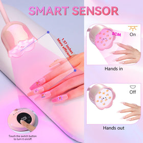 Makartt Flash UV Nail Lamp in use with nails underneath