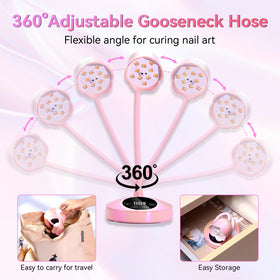 Makartt Flash UV Nail Lamp showing 360° flexible gooseneck