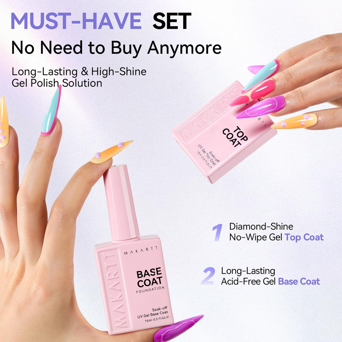 Makartt Gel Base Coat application on nails