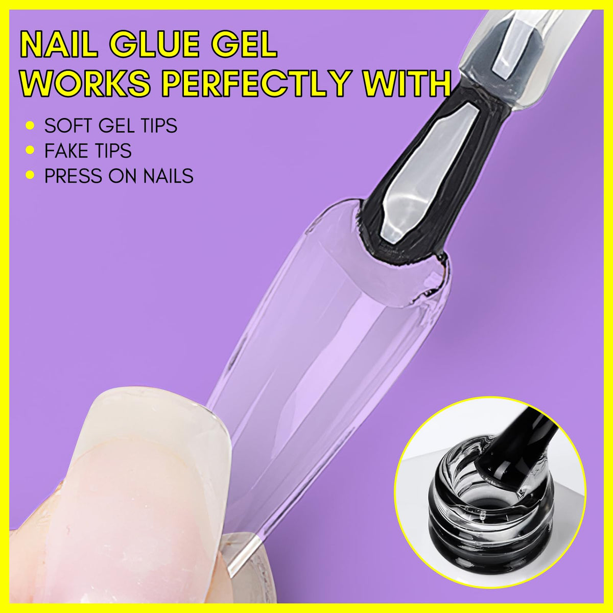 Makartt Gel Nail Glue applicator brush close-up