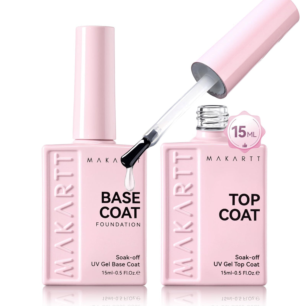 Makartt Gel Top and Base Coat Set 15ml front view