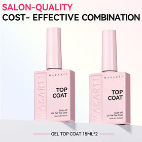 Makartt Gel Top Coat 15ml back view with ingredient details
