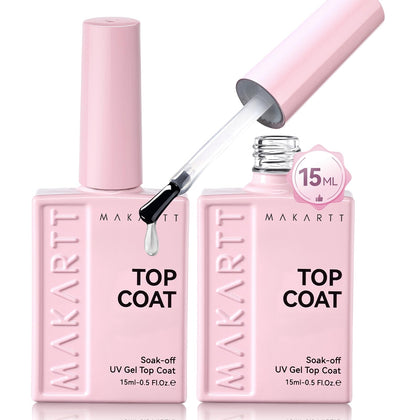 Makartt Gel Top Coat 15ml front view with diamond shine