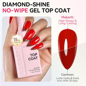 Makartt Gel Top Coat 15ml wide brush for easy application