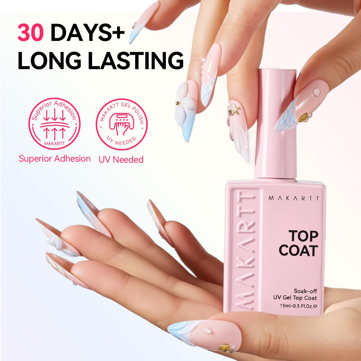 Makartt Gel Top Coat curing under UV lamp
