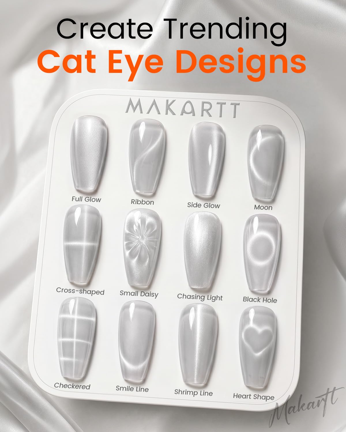 Makartt Glass Cat Eye Gel Nail Polish 15ml with UV lamp