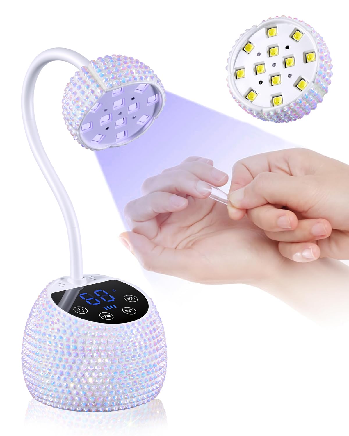 Makartt Gooseneck Flash Lamp front view with flexible neck