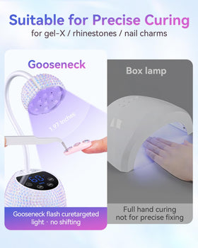 Makartt Gooseneck Flash Lamp in use for detailed nail art