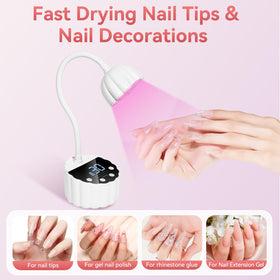 Makartt Gooseneck Nail Lamp side view with flower design