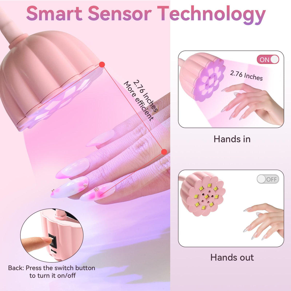 Makartt Gooseneck UV LED Nail Lamp close-up of light source beads
