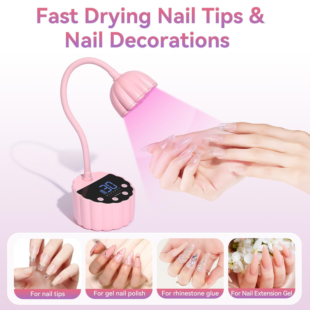 Makartt Gooseneck UV LED Nail Lamp elegant flower design