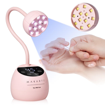 Makartt Gooseneck UV LED Nail Lamp front view with sleek design