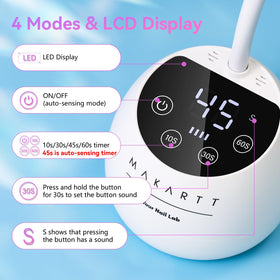 Makartt Gooseneck UV Light on a table with nail art tools