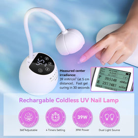 Makartt Gooseneck UV Light side view with charging cable