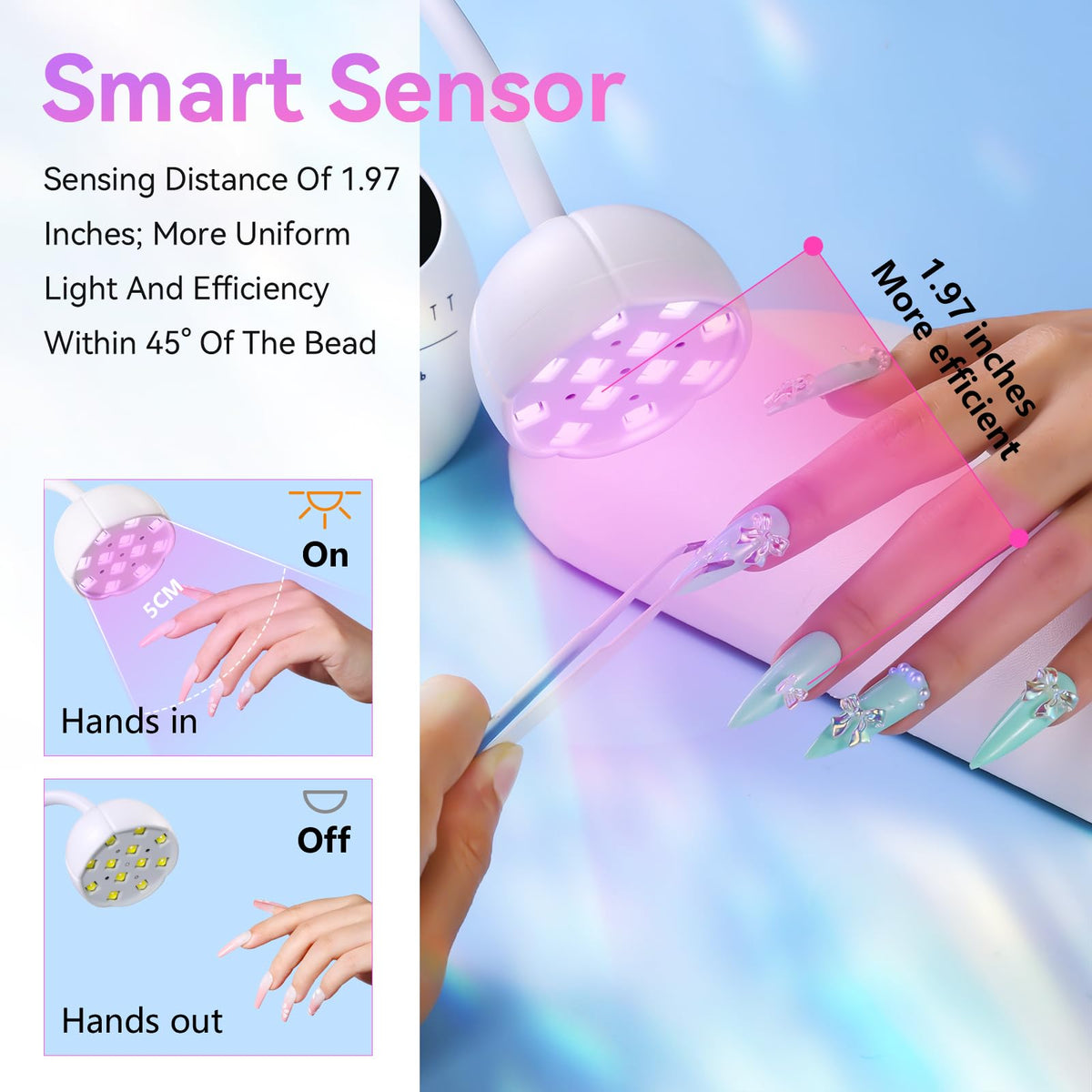 Makartt Gooseneck UV Light with flower shape design