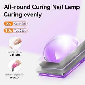 Makartt Handheld UV Nail Lamp showing 3 timer options