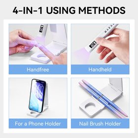 Makartt Handheld UV Nail Lamp side view showing USB-C charging port