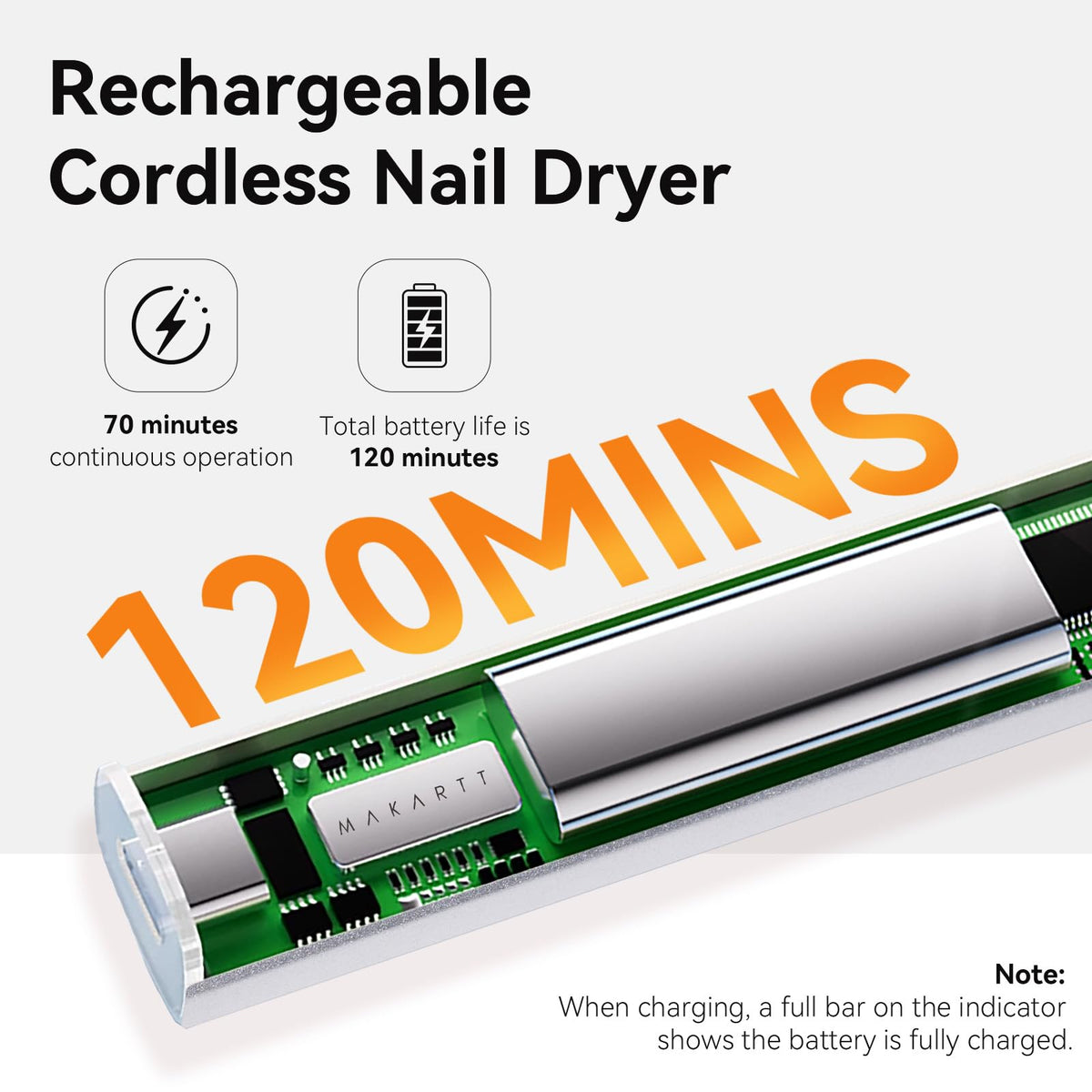 Makartt Handheld UV Nail Lamp with LCD display showing timer