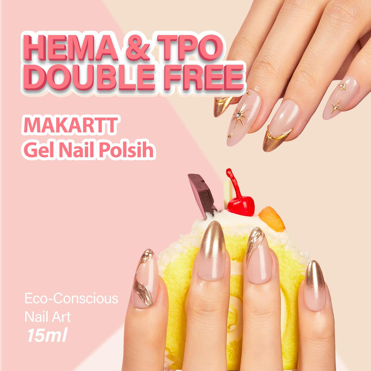 Makartt Jelly Bright Nude Gel Nail Polish 15ML bottle close-up