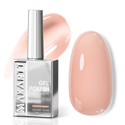Makartt Jelly Bright Nude Gel Nail Polish 15ML front view