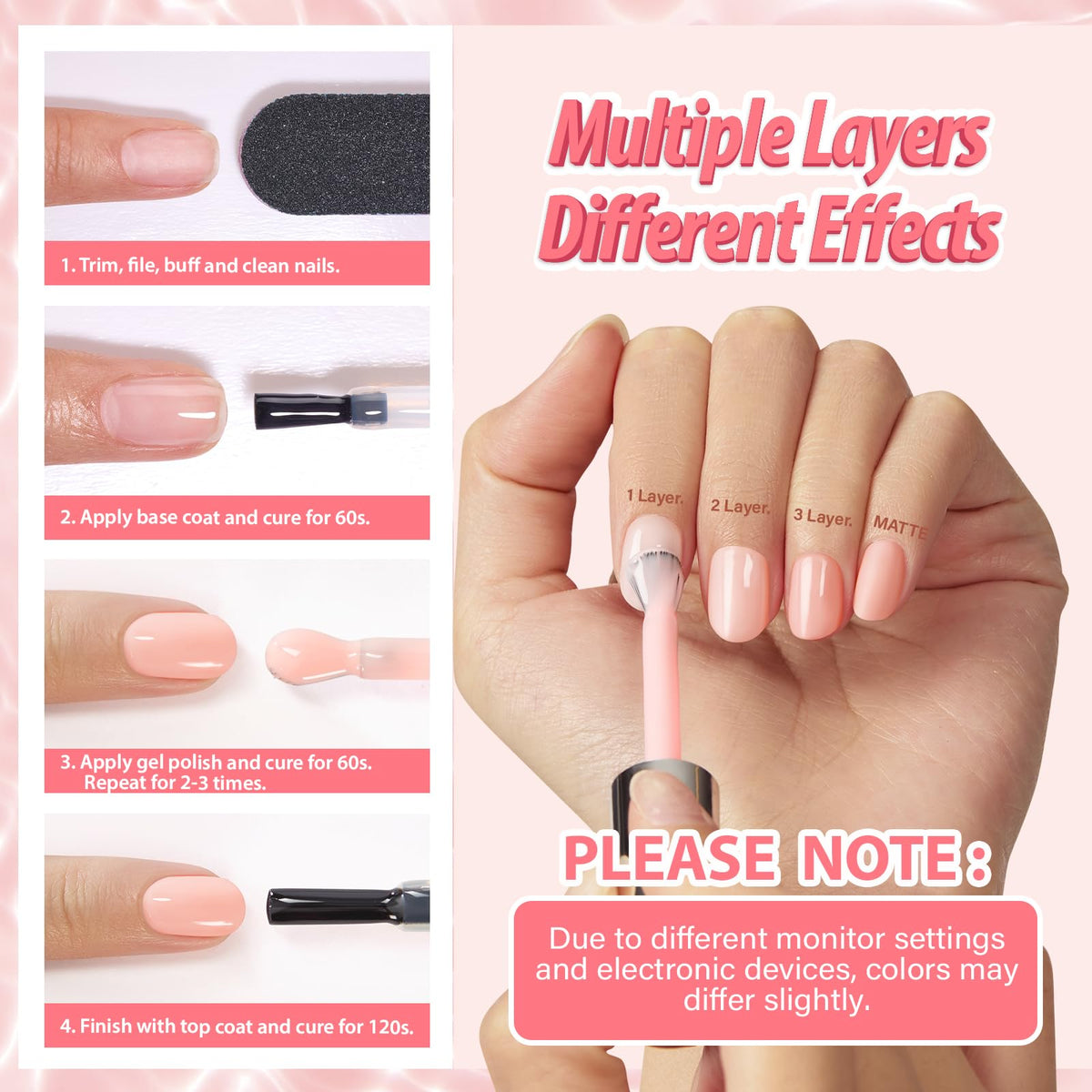 Makartt Jelly Bright Nude Gel Nail Polish 15ML swatch on nail