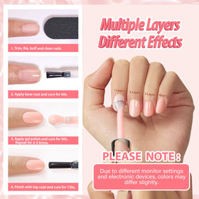 Makartt Jelly Bright Nude Gel Nail Polish 15ML swatch on nail