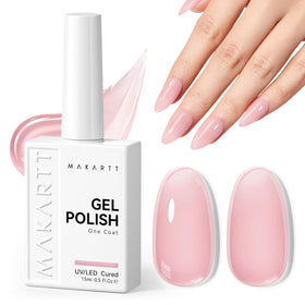 Makartt Jelly Sheer Pink Gel Nail Polish 15ml front view