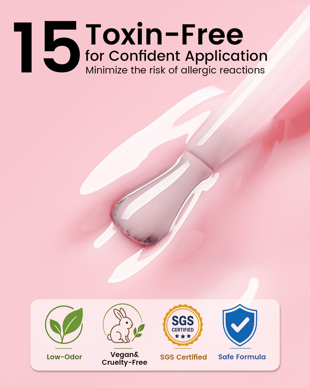 Makartt Jelly Sheer Pink Gel Nail Polish 15ml with UV lamp