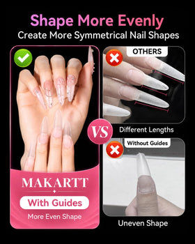 Makartt Long Almond Nail Tips with dual matte surface for grip
