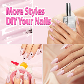Makartt Milky Pink Gel Nail Polish 15ML applied with multiple layers